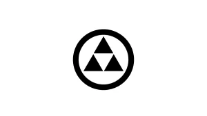 Maruni Mitsu-uroko crest with three interlocking triangles inside a bold circle.